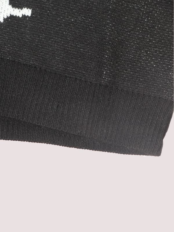 Oversized mønstret striktrøje afslappet striktrøje sød unisex-stil, størrelse L L