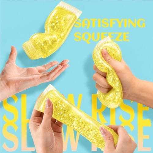 Tandkräm Squishy Stressboll, Långsamt Stigande Klämleksak Yellow