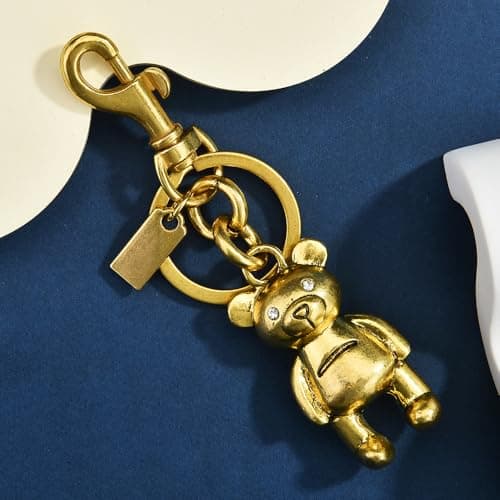 Väskberlock, söta handväskberlocker, väsktillbehörsberlocker, väskkedjor, handväskberlocker Bear-gold