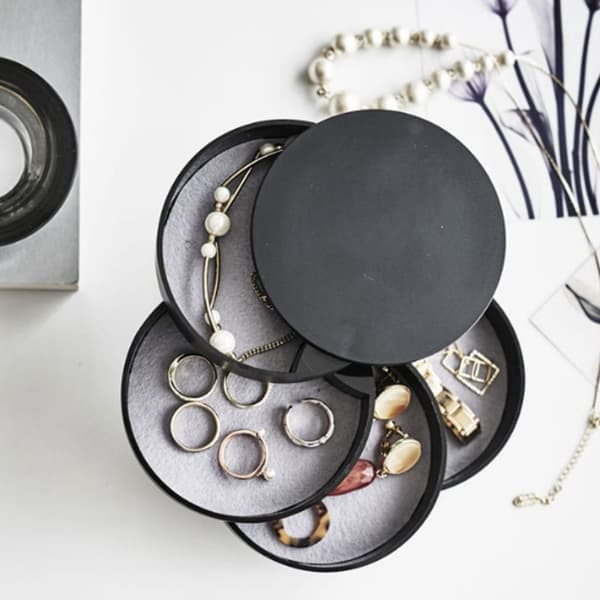 Smykkeskrin Smykkeopbevaringsboks SORT Sort Black
