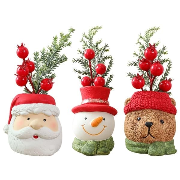 Tomtedocka i cement Juldekoration Tomte Snögubbe Prydnad Inomhus Utomhus, stil2 style2