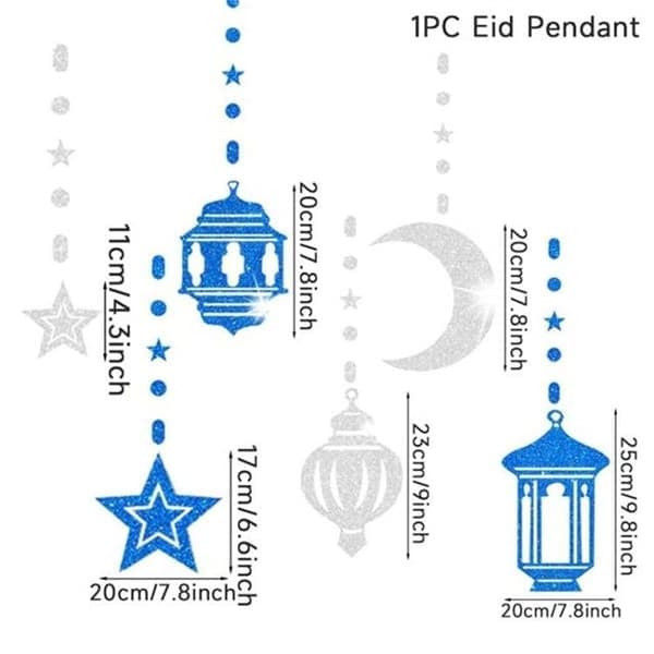 6-pack Eid al-Fitr festliga hängande spiralgirlanger Eid Mubarak