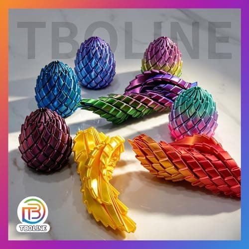 Twisty Fidget Egg, 3D-printat halt äggfidget, påskdrakägg, påskkorgsfyllare, stresslindrande skrivbordsfidgetleksak för 8 Pcs S
