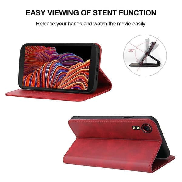 Magnetisk læretui til Samsung Galaxy Xcover 5, rød Red