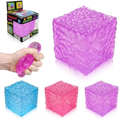 Stress Cube Squishy Fidget, Lilla Squishies Klemme Sensorisk Legetøj Purple Cube