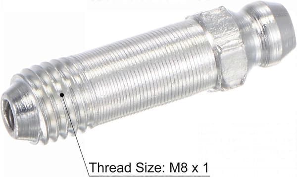 Lige smørenippel i stål M8 X 1 mm gevind hydraulisk smørenippel tilbehør, 10 stk.