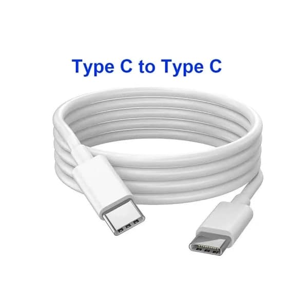 2 kpl 2 m pikalatauskaapeli USB-C–USB-C, valkoinen