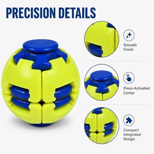 Tryk for at dreje sensorisk fidget-bold, 3D ergonomisk sfærisk stresslegetøj