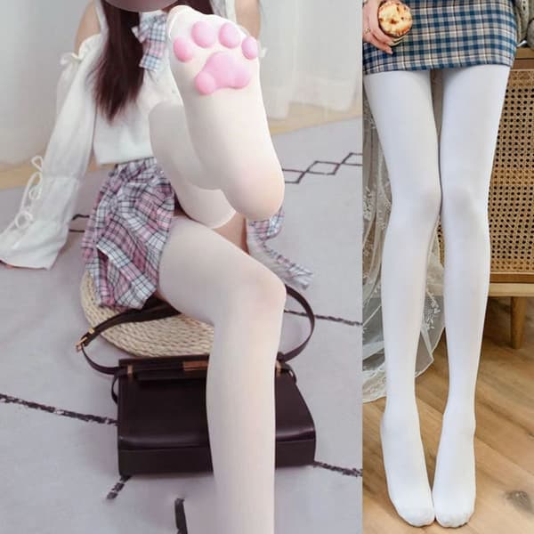 Kattens fotsokker Body Sock HVIT Hvit white