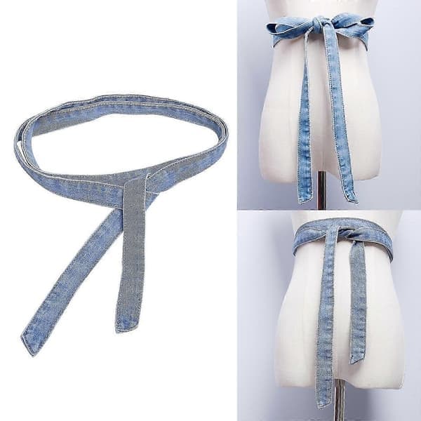 Damjeans Midjebälte Justerbart Knytbälte för Kappa Vindjacka Midja Dekorativt Jeansbälte, Ljusblå light blue