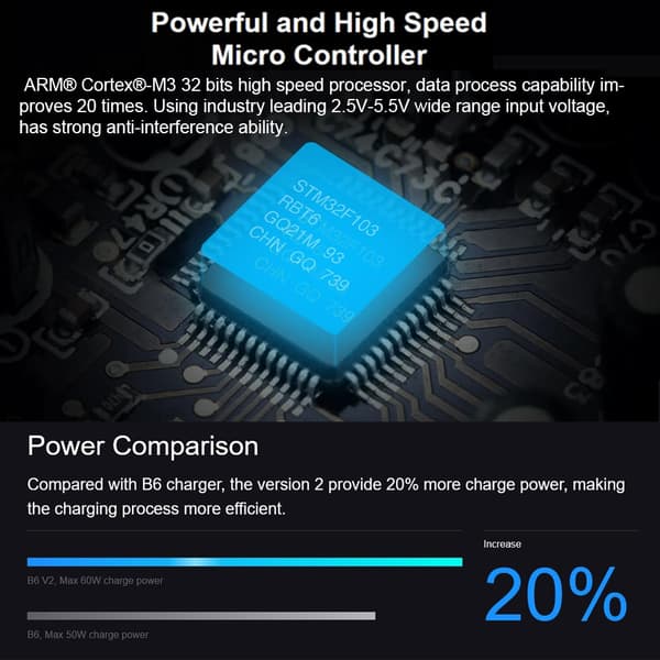SKYRC iMAX B6 V2 Batterilader 60W 6A Lipo Balanselader/Utlader