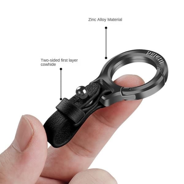 Lædernøglering Bæltespænde ROSARØD 2, Rosarød, Størrelse 2-2 rose red 2-2