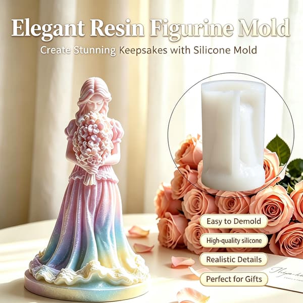 Engleholder Bukett Silikonform for Epoxyharpiksstøping Stearinlys Angle Bouquet Resin Mold