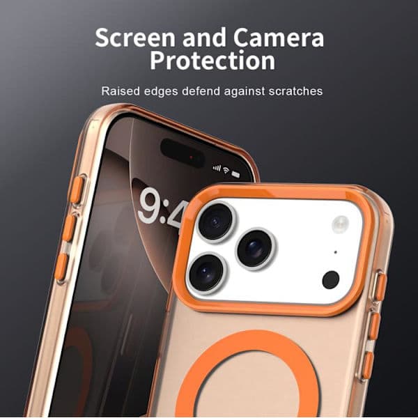 iPhone 17 Pro Max Cover – Candy Magsafe PC Hybrid TPU, Orange Orange