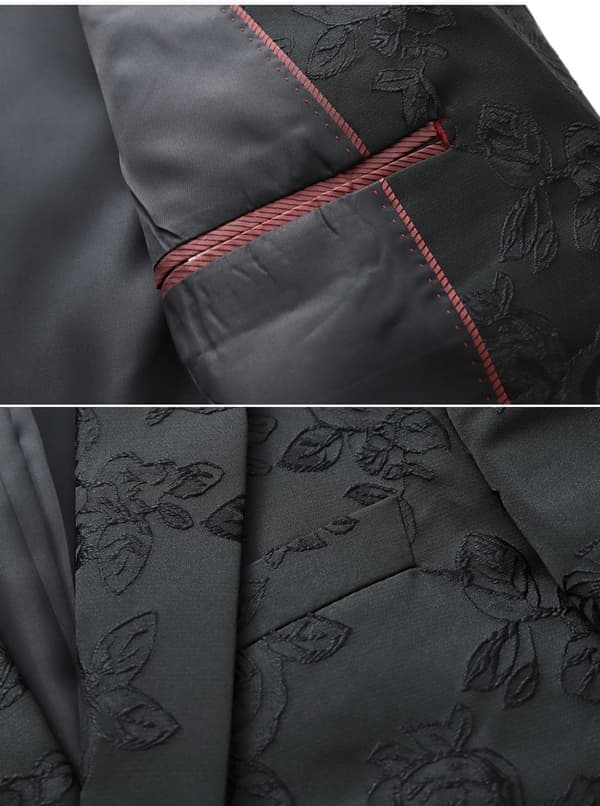 Smokingblazer for menn med rosebroderi, størrelse M M