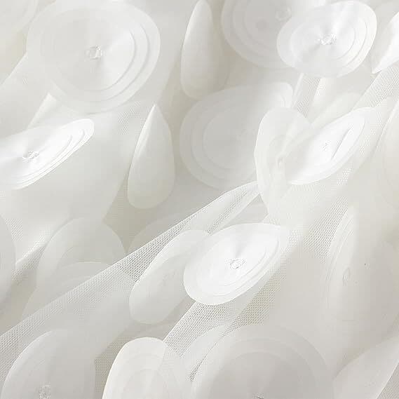 Tylskørt til kvinder 3D Prikket Mesh Flowy A-linje Midi Nederdele, Hvid white