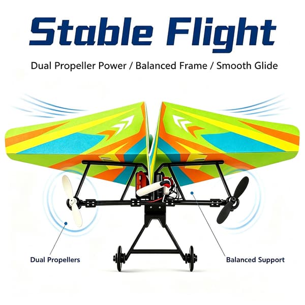 2-pakning RC papirflysett, DIY RC-fly med 20 stk farget papir 2-BATT Multicolor