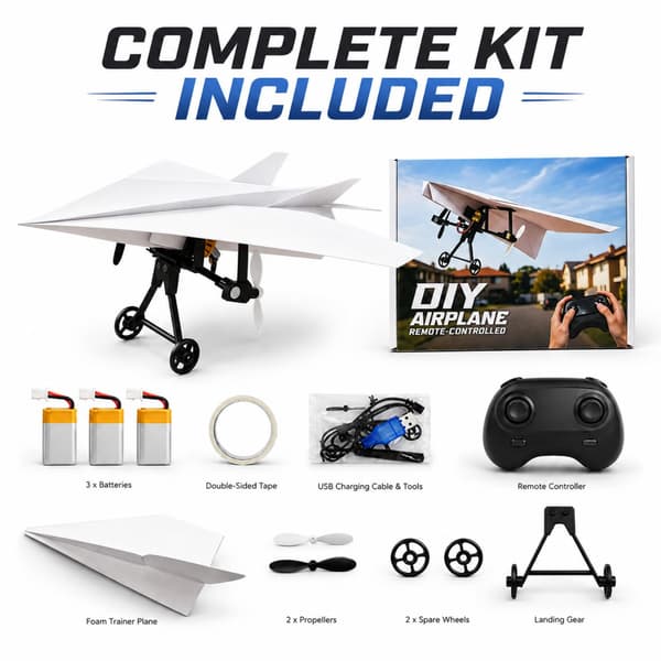 Uppgraderat DIY RC Pappersflygplanskit med Gyrostabilisator & Träningsflygplan (#3) #3