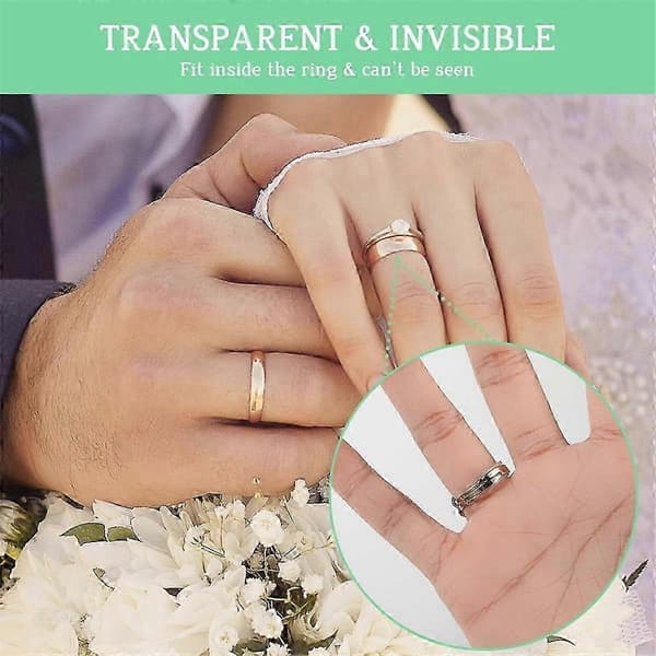 8 st ringstorleksjusterare för lösa ringar Transparent ringadapterkit med silverputsduk