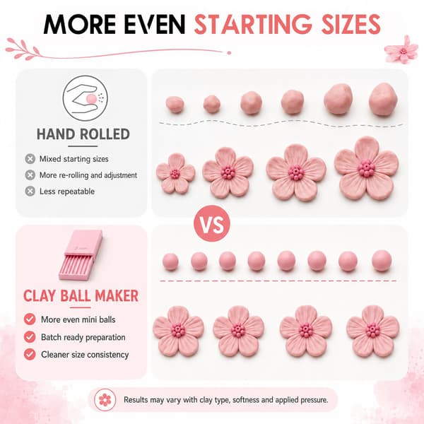 3D Print Ler Gel Kugle Maker Værktøj, Mini Polymer Ler Perle Maker, til 3D Gel Blomster, Kugle Former Rulleværktøj til Perfekte Runde Perler, Øreringe & 2-5MM Withe