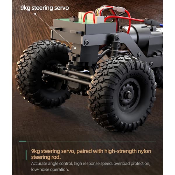 1/16 RC Crawler, 4WD Full Proporsjonal Rock Crawler LED-lys Rød Red