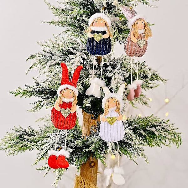 Sæt med 4 plys juletræsophæng