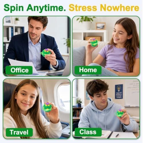 Press to Spin Fidget Spinner HelixCore Spin Stressboll Sensoriska Fidgetleksaker Green
