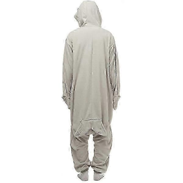 Grå säl djur tecknad jumpsuit pyjamas unisex kläder för hemmet, M M