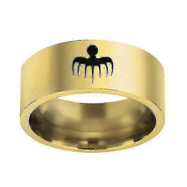 James Bond 007 Spectre Ring för män, polerad spökmönstrad metallring, modeaccessoar 8 Gold