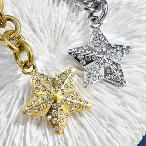 Väskberlock, söta handväskberlocker, väsktillbehörsberlocker, väskkedjor, handväskberlocker Star-Silver