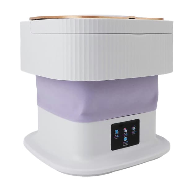Bærbar vaskemaskin 11.5L 3 moduser LCD Sammenleggbar Lilla 100-240V