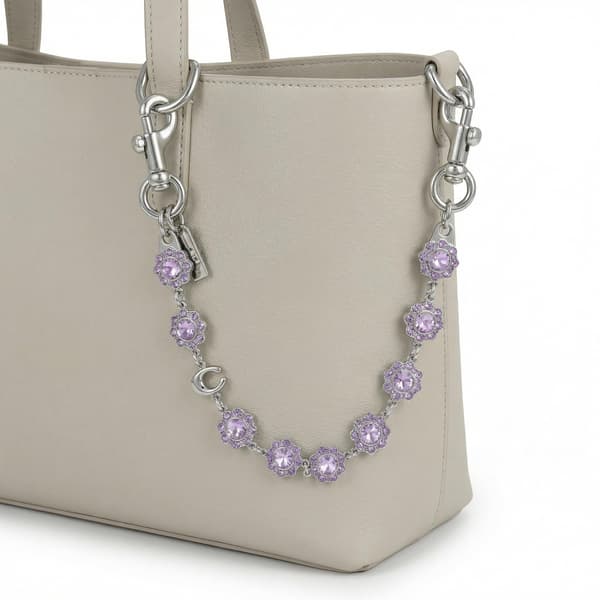 Väskberlocker för handväskor - Söt handväskkedjeberlock - Väskaccessoarer Berlocker för kvinnor Silver-violets-18in