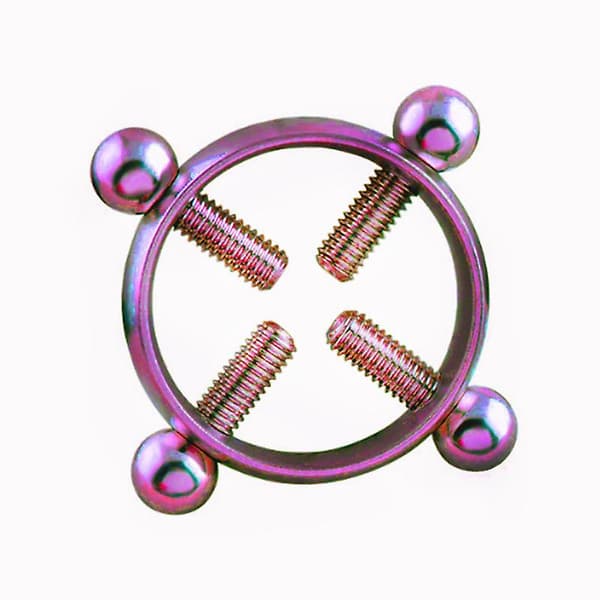 1 stk rund ikke-piercing brystvortering kroppspiercing smykker falsk piercing kirurgisk stål Assorted