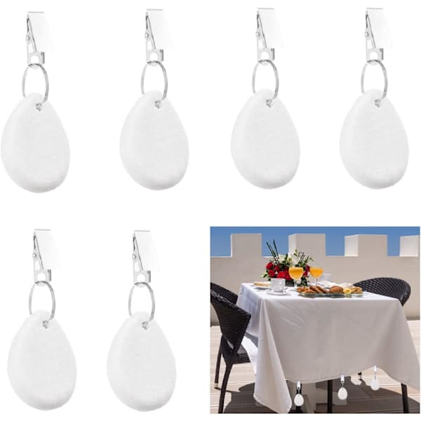 6-pack Utomhus Hem Rostfria Bordsunderlägg, Vit