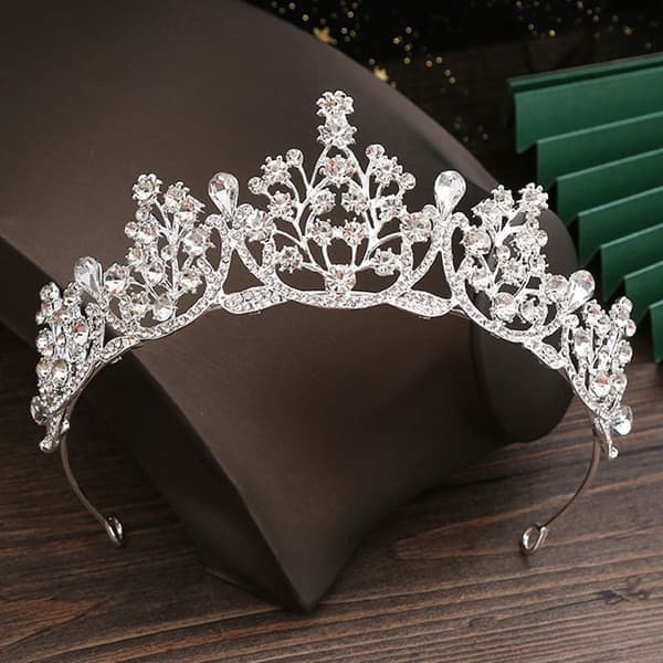 Prinsesse Krystal Diademer Strass Pandebånd SØLV Sølv silver