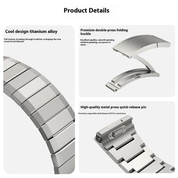 Til Huawei Watch GT 6 Pro 46mm Titaniumlegering Rem Bambusled Urrem - Titanium Multicolor Titanium