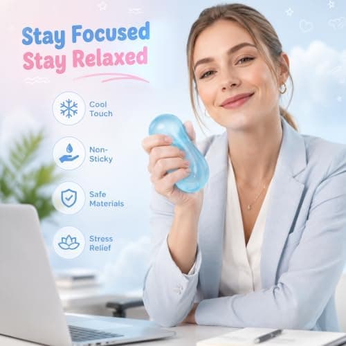 Kokosolie Squishy Stressbold, Ikke-reboundende Sensorisk Fidget Legetøj-Blå Blue