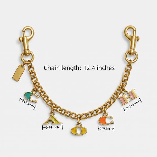 Väskberlocker för handväskor - Söt handväskkedjeberlock - Väskaccessoarer Berlocker för kvinnor Alphabet Chain