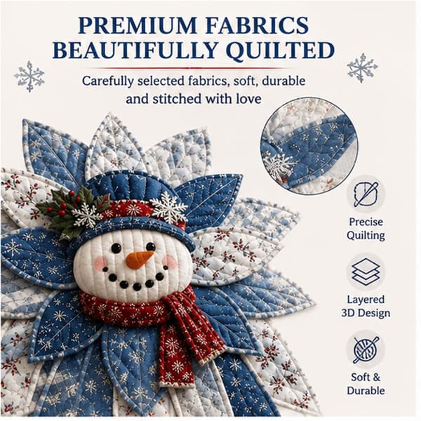 DIY Quiltet Julebue Sæt, Snemand Stof Patchwork Dørpynt, Engel Angel