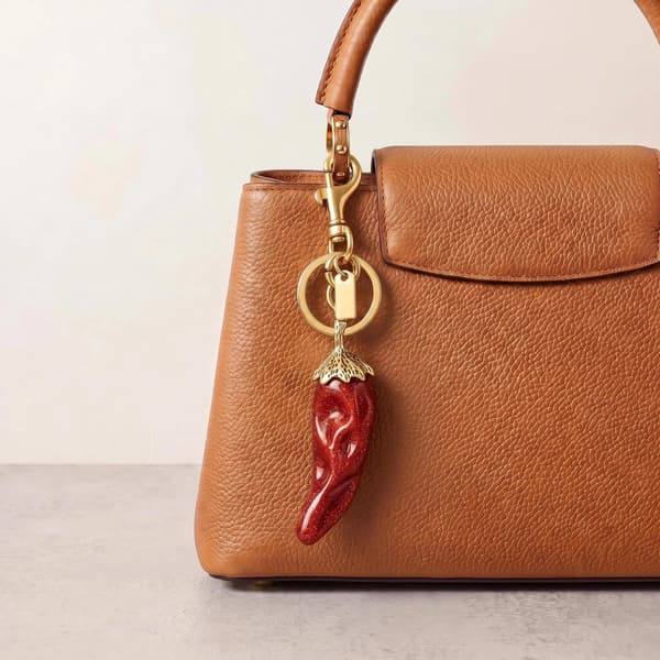Väskberlocker för handväskor - Söt handväskkedjeberlock - Väskaccessoarer Berlocker för kvinnor Red Chili Peppers - Gold
