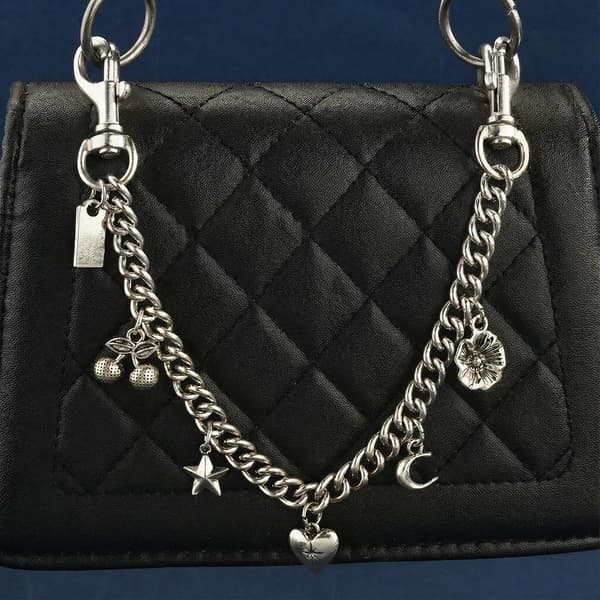 Väskberlocker för handväskor - Söt handväskkedjeberlock - Väskaccessoarer Berlocker för kvinnor Heart Chain-silver