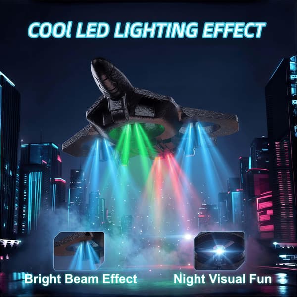 Skum RC-flygplan, cool LED-drönare för barn och vuxna (blå 2 batterier) Blue 2Bat