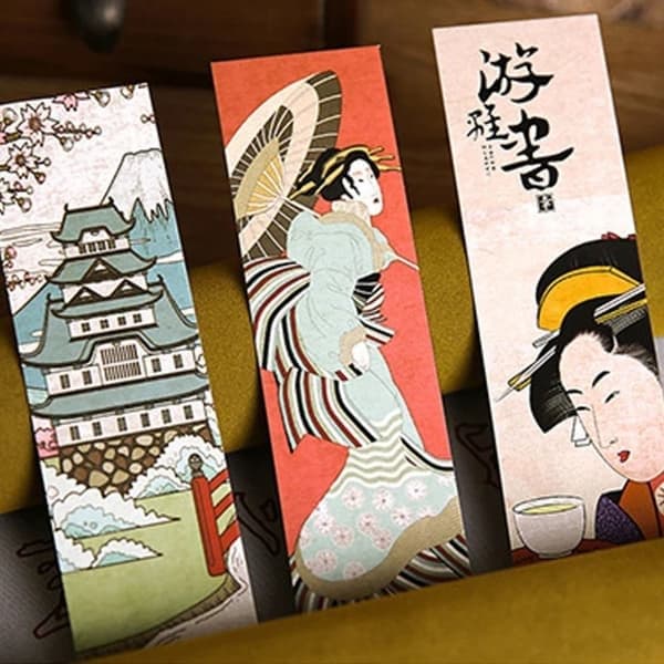 30 ark/förpackning pappersbokmärken japansk stil retro