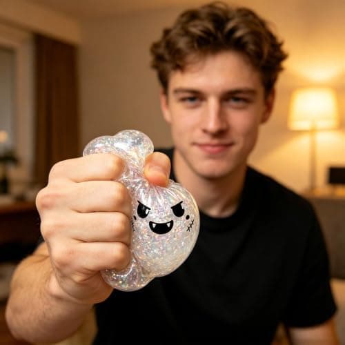 Halloween Spooky Ghost Dumpling Squishies Legetøj, Dumplings Stressbolde til Voksne Fidget Legetøj med Damper, Aflastning Fidget Sensorisk til Helligdage & 18#black