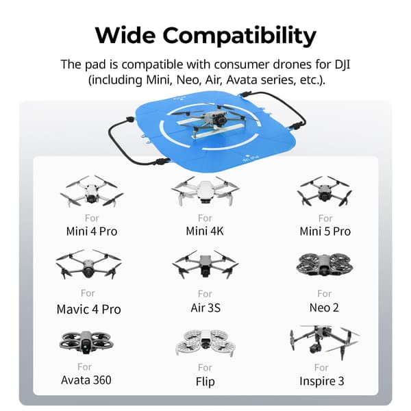 SMALLRIG Sammenleggbar landingsplattform for DJI-droner, hurtigfoldbar landingsplattform