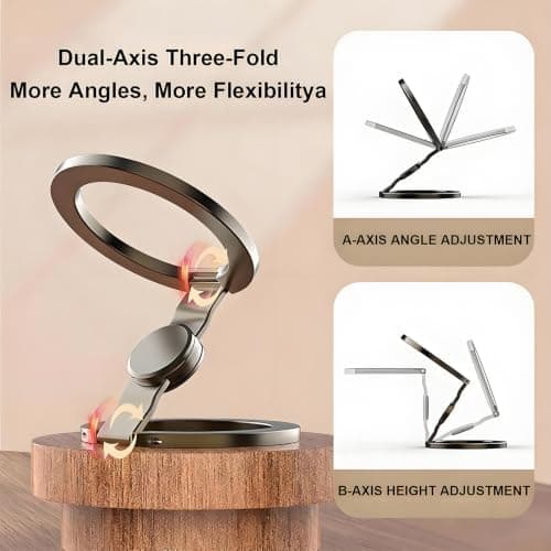 Magnetisk telefonholder Fidget Spinner, 360° flip, aluminium (sort) Black