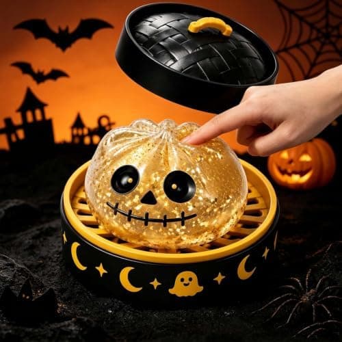 Halloween Spooky Ghost Dumpling, Farverige Dumplings Stressbolde med Madsteamer (Hvid) White