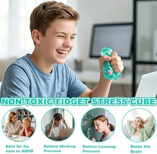 Squishy Ice Cube Fidget Legetøj - Gaver til mænd og kvinder Stressbold til skrivebordsfidgeting, Blødt sensorisk klemmelegetøj til visuel healing og taktil ro, Green