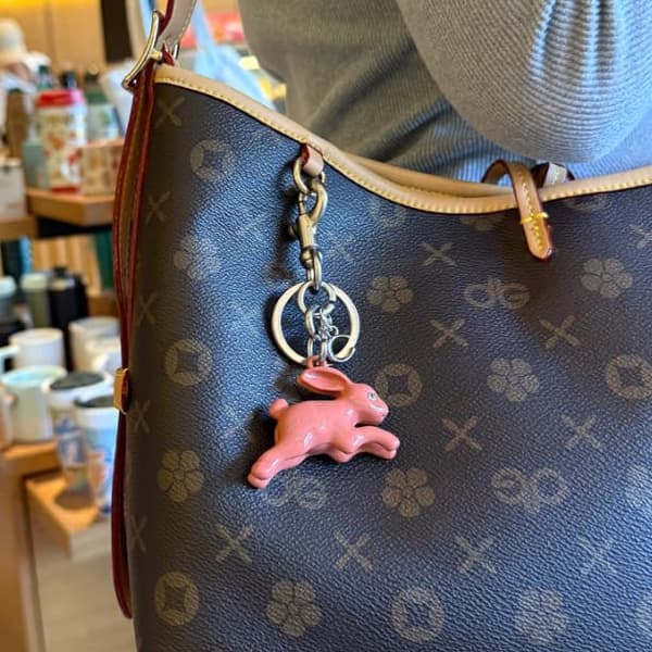 Väskberlock, söta handväskberlocker, väsktillbehörsberlocker, väskkedjor, handväskberlocker Rabbit-Pink