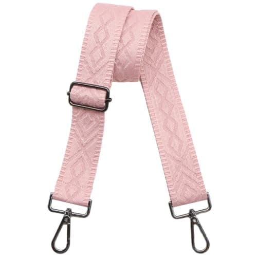 Axelremsväskor för handväskor Breda axelremsväskor Justerbar ersättningsbroderad handväskrem för handväskor Gunmetal Hardware-pink-2